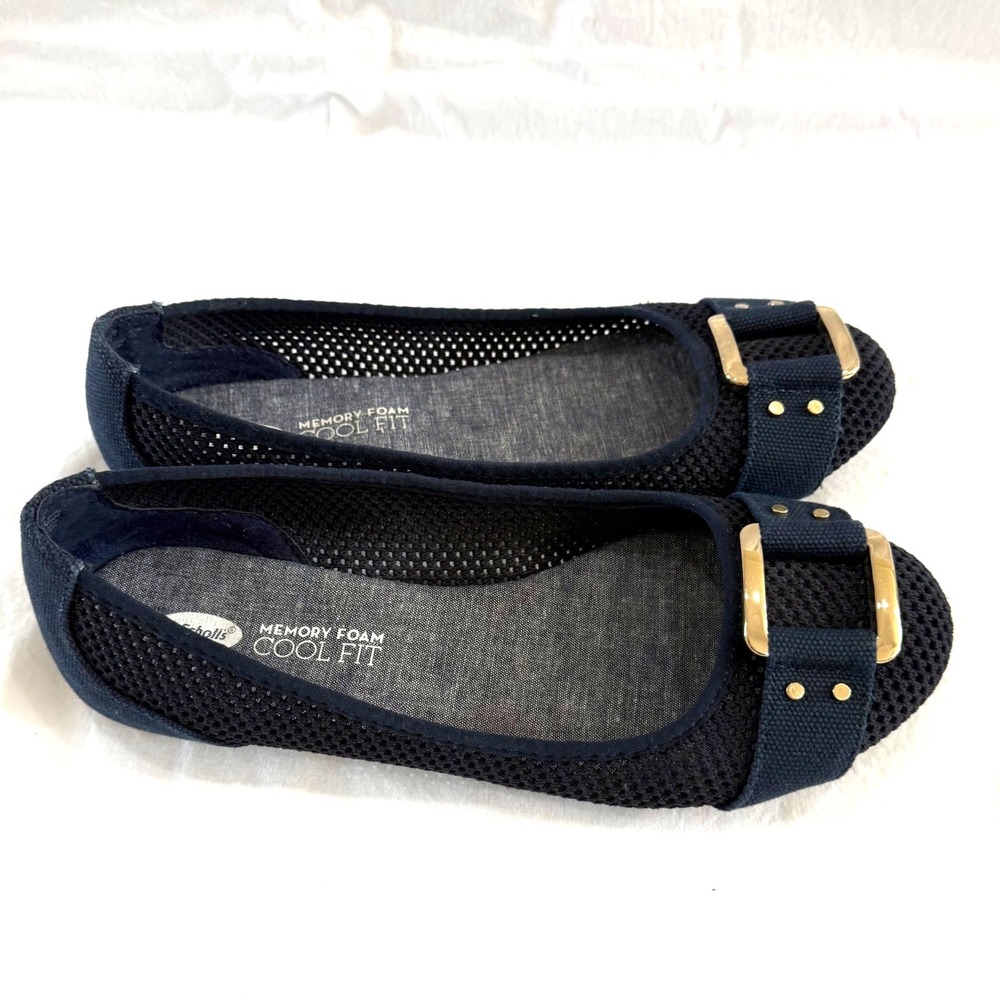 Dr. Scholl's Memory Foam Mesh Ballet Flats Navy Blue Comfort Slip On Casual Sz 9 - Picture 4 of 7